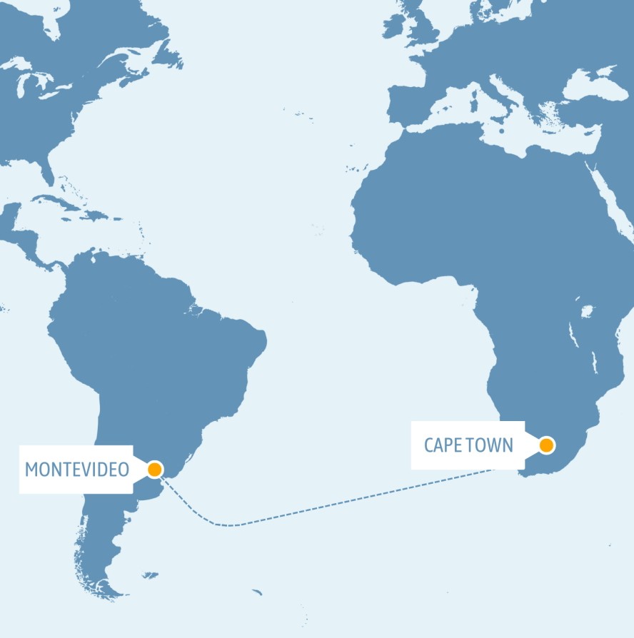 Sail transatlantic Cape Town – Montevideo